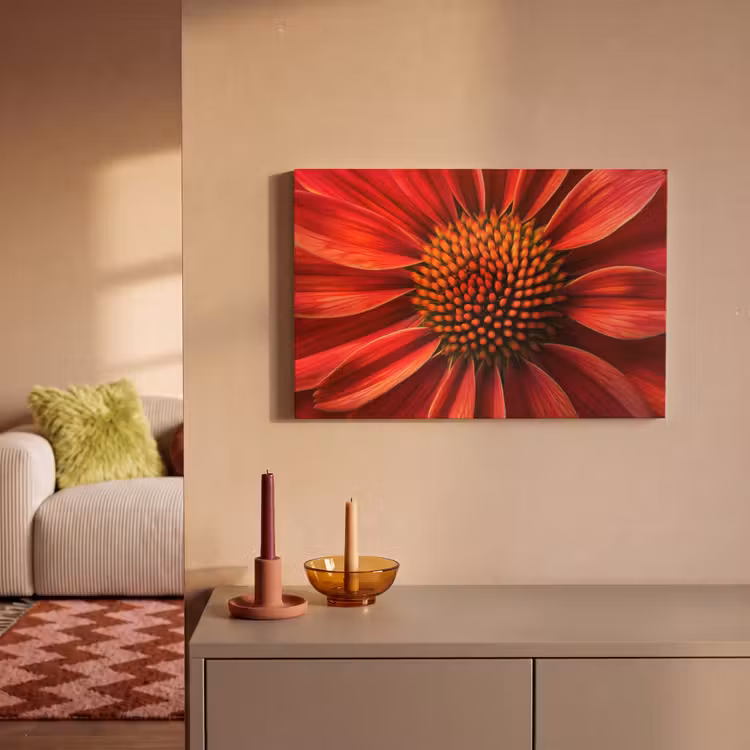 Close up - Bloem- Rood canvas 2cm klein -sfeer1