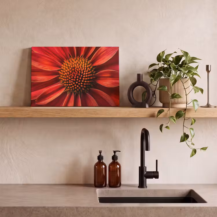 Close up - Bloem- Rood canvas 2cm klein -closeup_print_DE