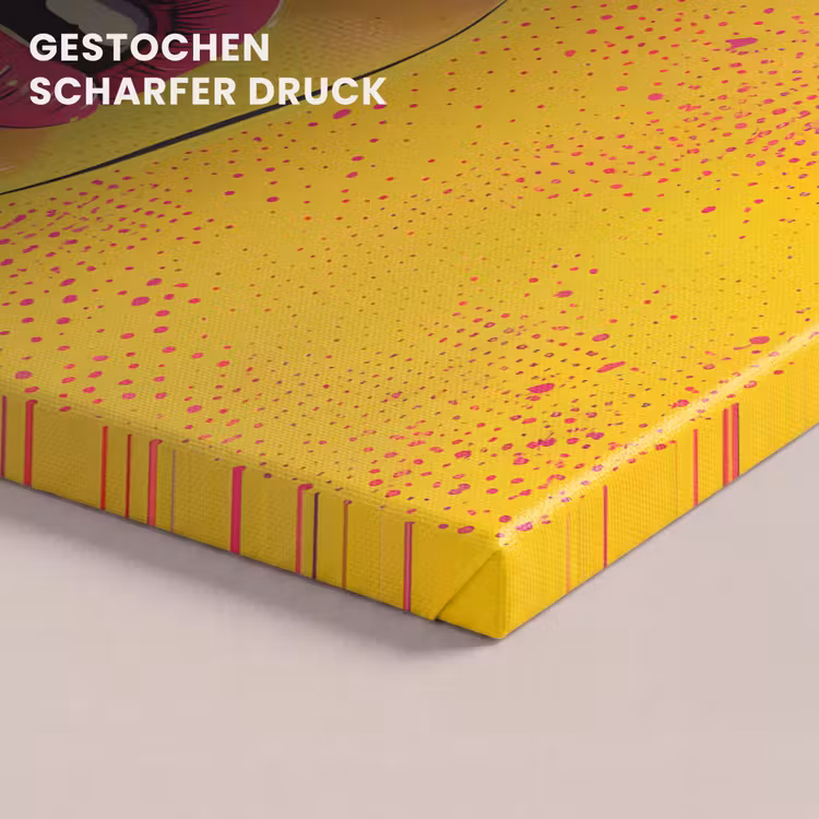 Close-up - Vrouwengezicht - Stippen - Geel canvas 2cm klein -closeup_print_DE