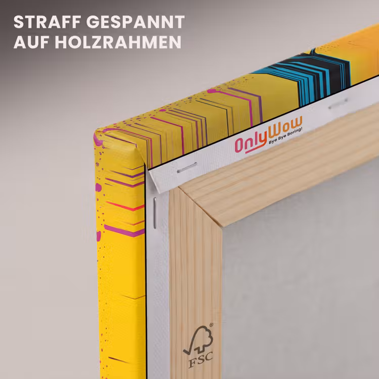 Close-up - Vrouwengezicht - Stippen - Geel canvas 2cm klein -uniquesellingpoint_afwerking-onlywow_DE