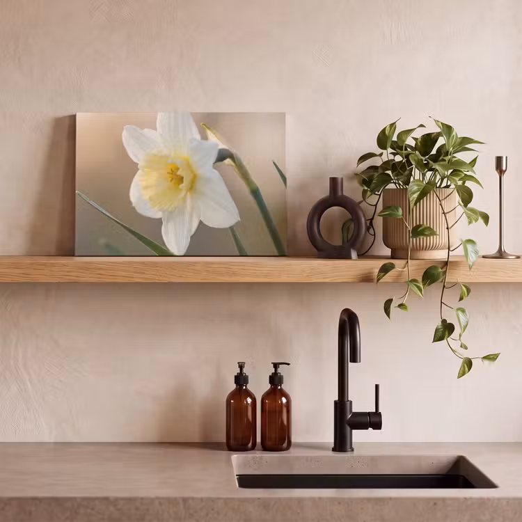 Narcis - Bloem - Minimalistisch canvas 2cm klein -sfeer6
