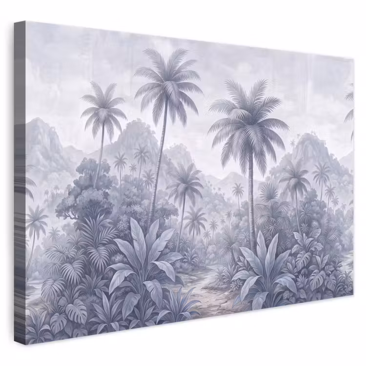 Natuur - Boom - Tropisch - Landschap - Blauw canvas 2cm klein -3d