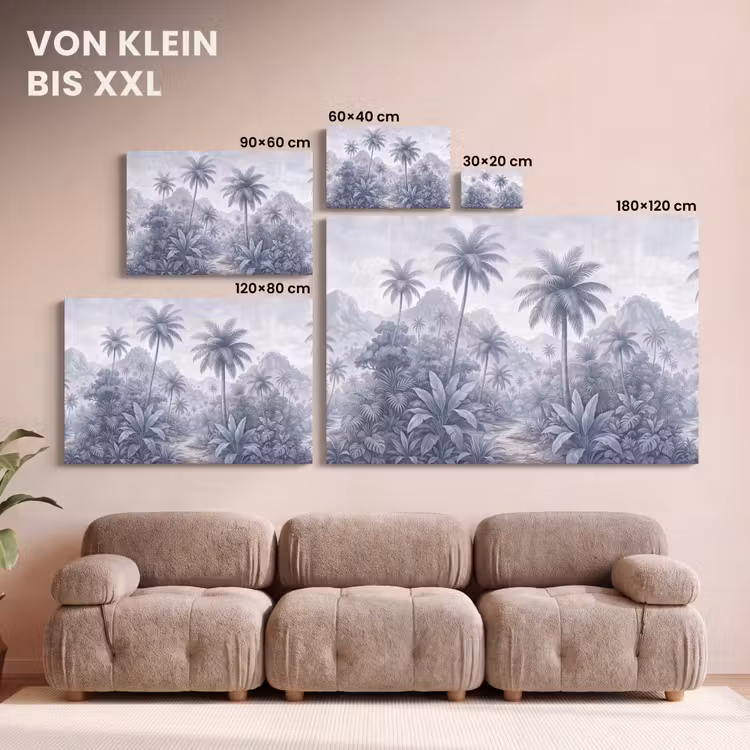 Natuur - Boom - Tropisch - Landschap - Blauw canvas 2cm klein -Xsfeer8_DE