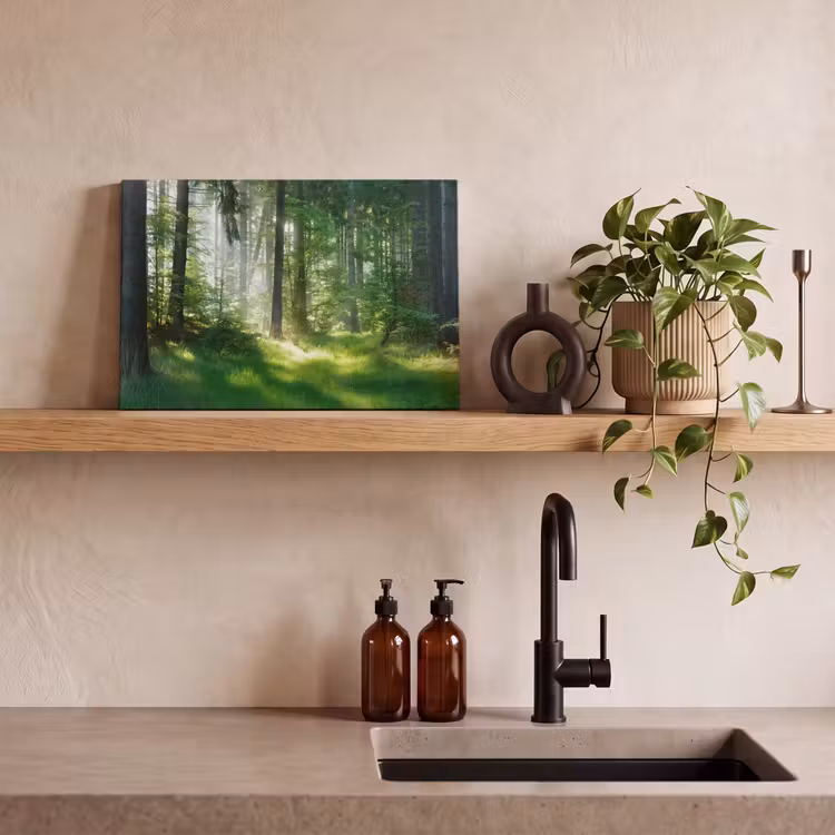 Natuur - Bomen - Bos - Groen - Zon - Gras - Planten canvas 2cm klein -sfeer3