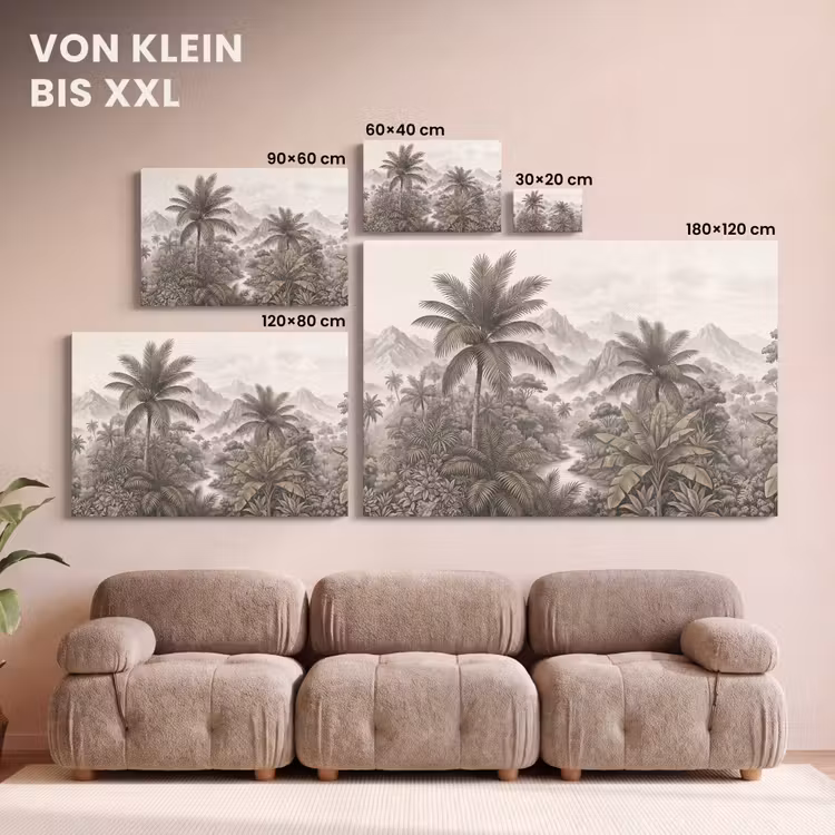 Natuur - Bergen - Rivier - Tropisch - Vintage canvas 2cm klein -Xsfeer8_DE
