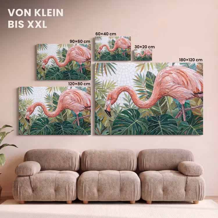 Natuur - Bladeren - Abstract - Groen - Vogel canvas 2cm klein -Xsfeer8_DE