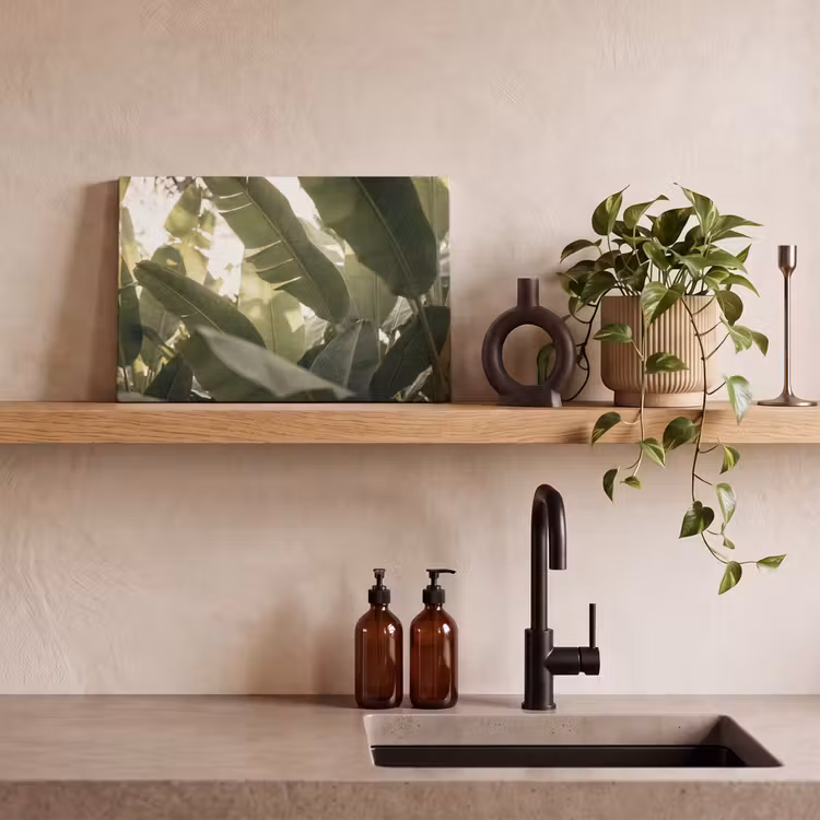 Natuur - Bladeren - Groen - Tropisch - Detail canvas 2cm klein -sfeer3