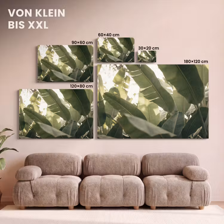 Natuur - Bladeren - Groen - Tropisch - Detail canvas 2cm klein -Xsfeer8_DE