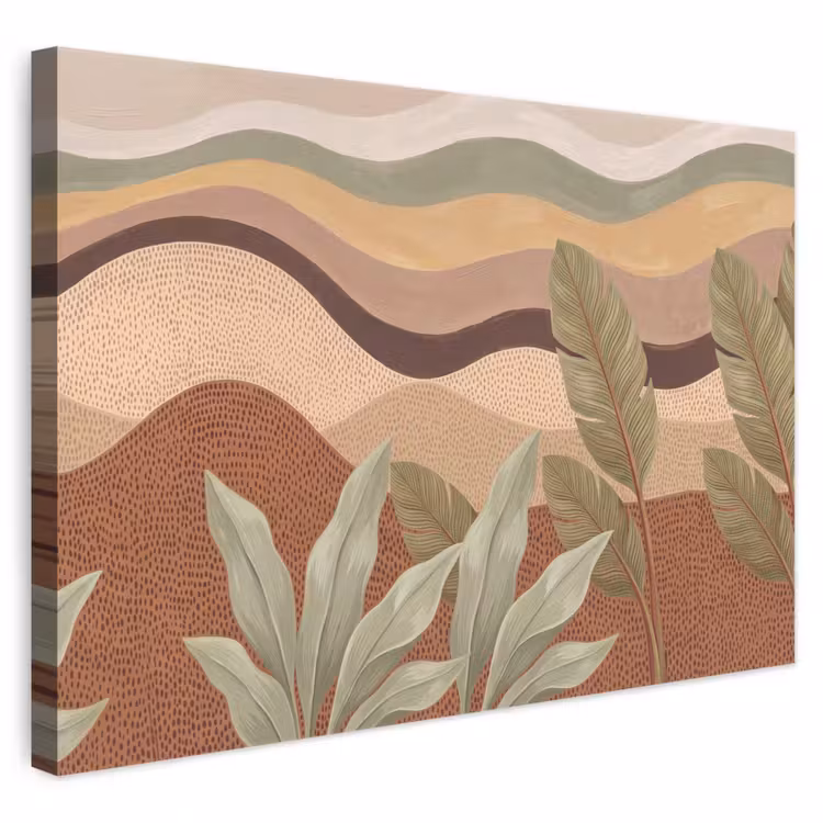 Natuur - Bladeren - Landschap - Abstract - Aardetinten canvas 2cm klein -3d