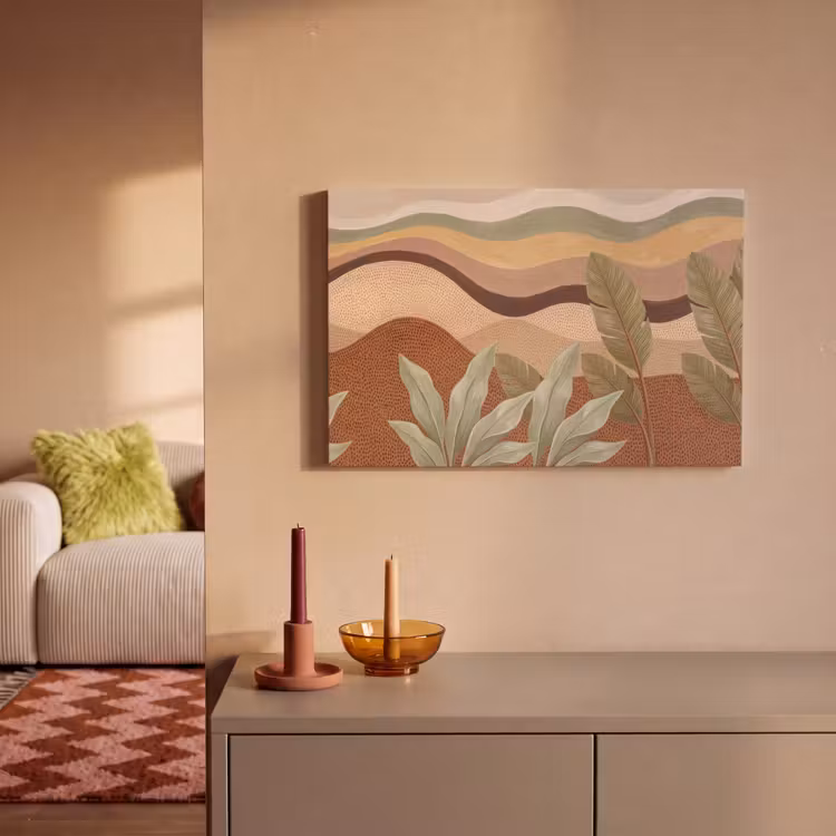 Natuur - Bladeren - Landschap - Abstract - Aardetinten canvas 2cm klein -sfeer1