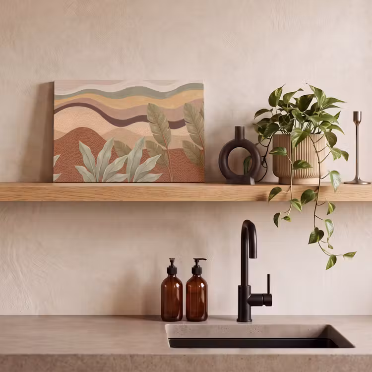 Natuur - Bladeren - Landschap - Abstract - Aardetinten canvas 2cm klein -sfeer3