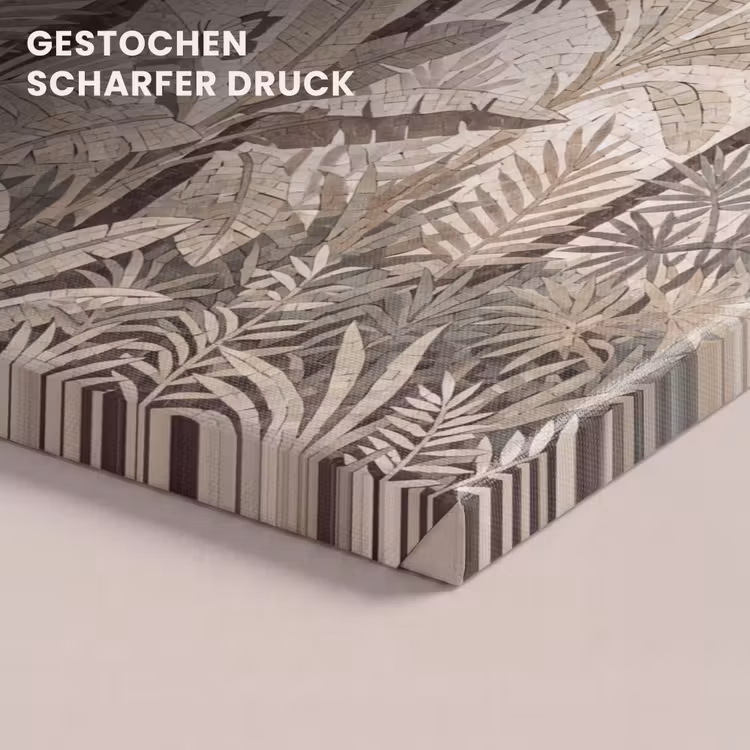 Natuur - Bladeren - Landschap - Mozaïek - Beige canvas 2cm klein -closeup_print_DE