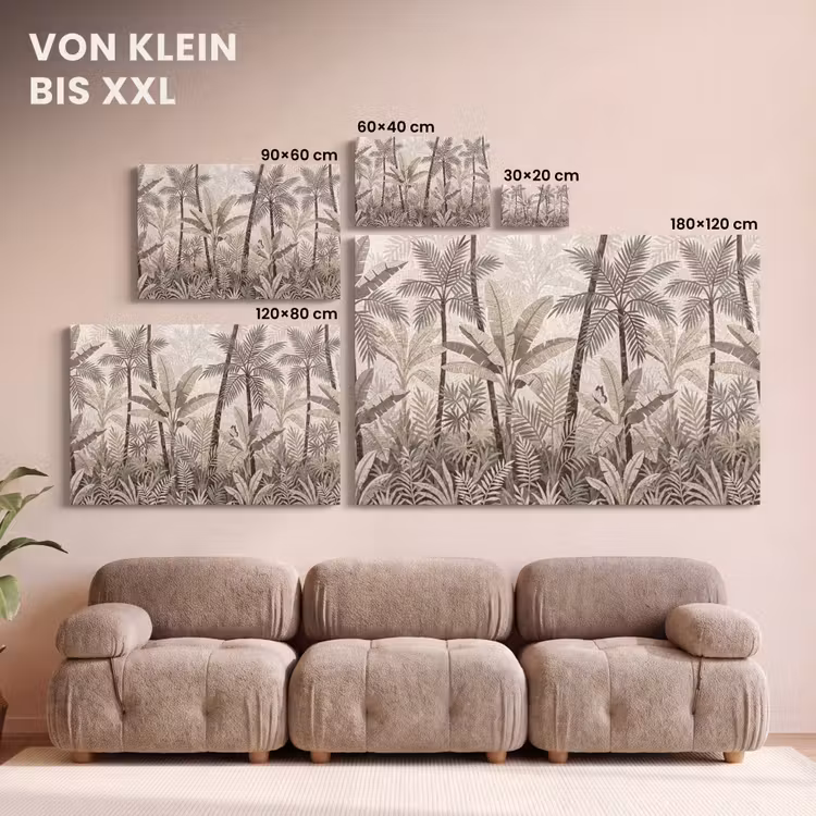 Natuur - Bladeren - Landschap - Mozaïek - Beige canvas 2cm klein -Xsfeer8_DE