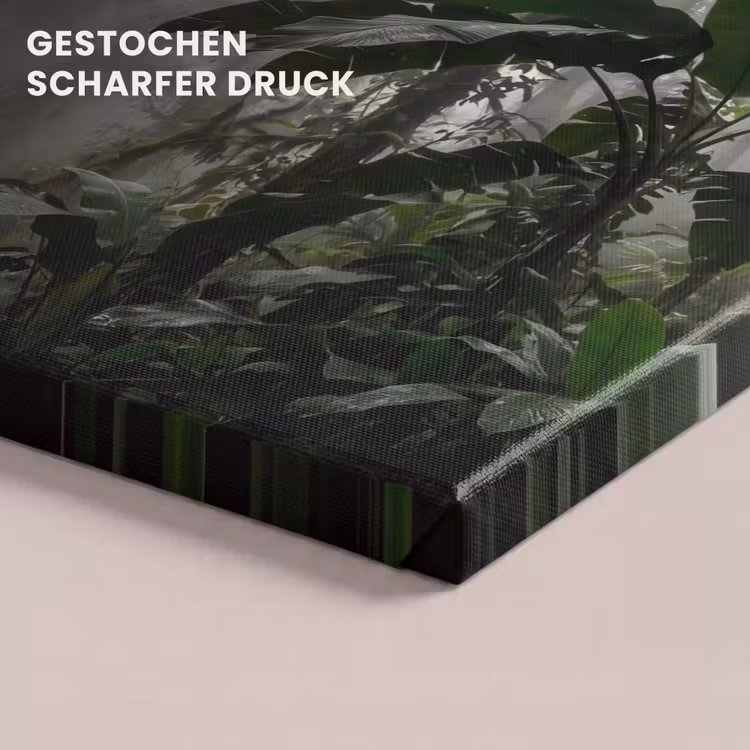 Natuur - Jungle - Mist - Groen - Bladeren canvas 2cm klein -closeup_print_DE