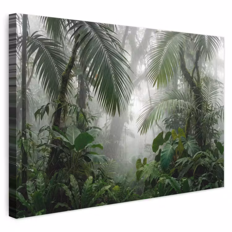 Natuur - Jungle - Mist - Tropisch - Groen canvas 2cm klein -3d