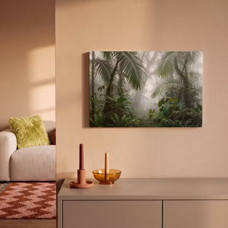 Natuur - Jungle - Mist - Tropisch - Groen canvas 2cm klein -sfeer1