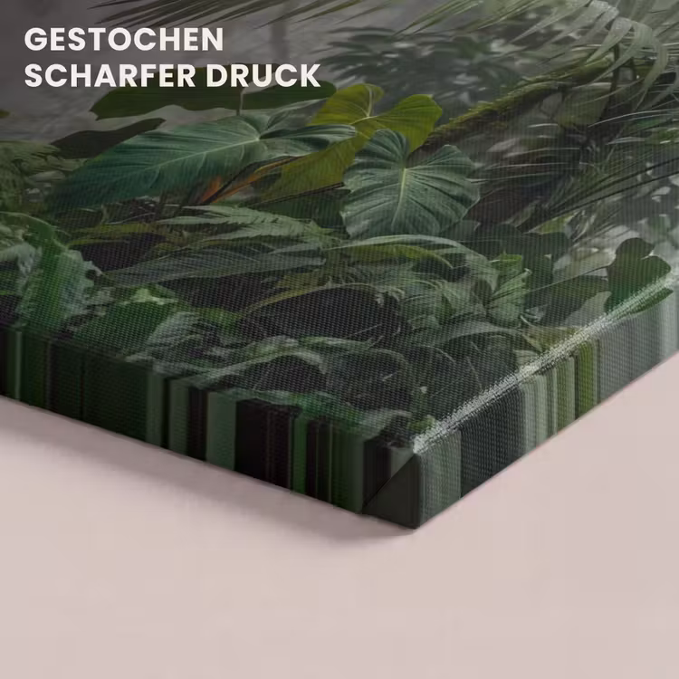 Natuur - Jungle - Mist - Tropisch - Groen canvas 2cm klein -closeup_print_DE