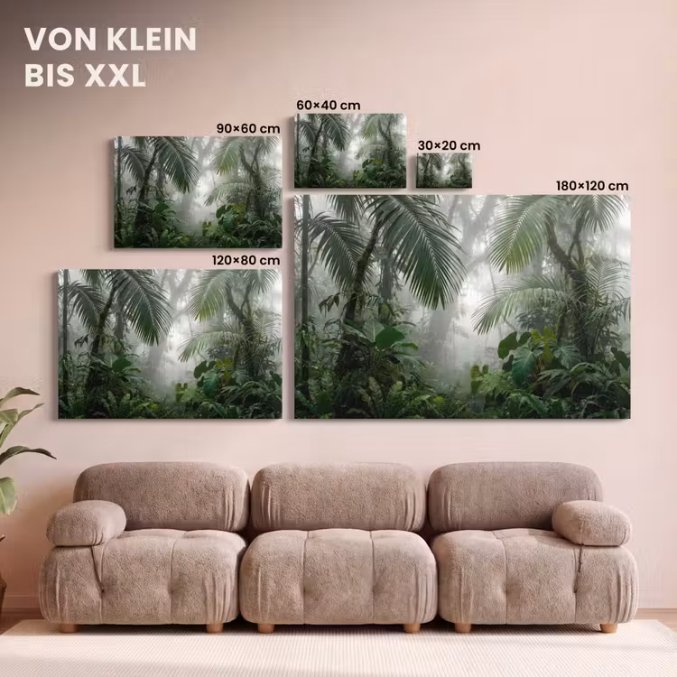 Natuur - Jungle - Mist - Tropisch - Groen canvas 2cm klein -Xsfeer8_DE