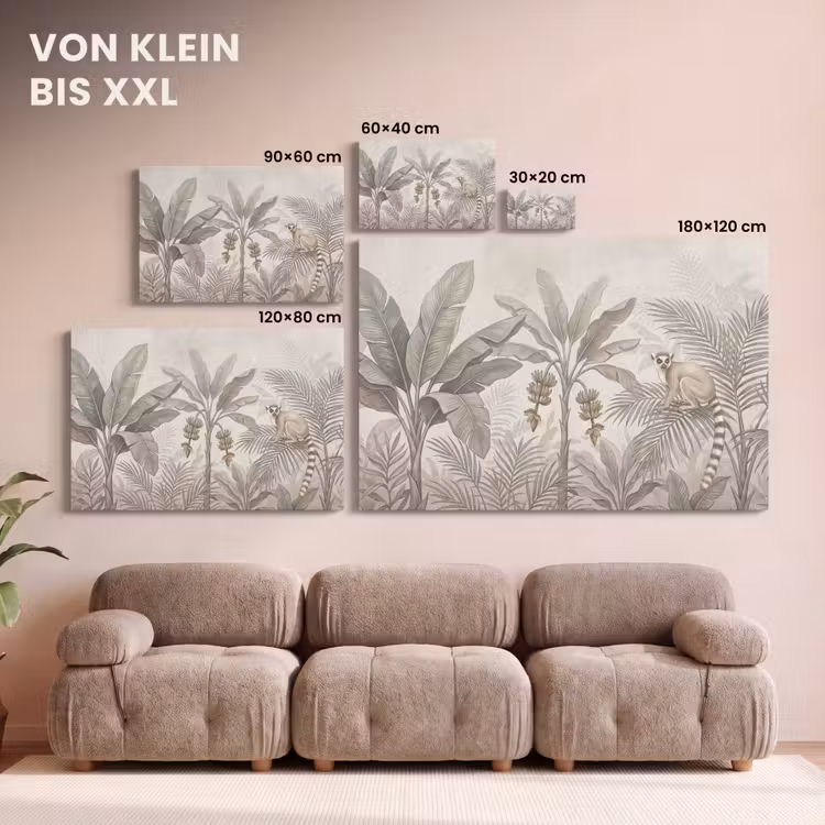 Natuur - Jungle - Ringstaartmaki - Bruin canvas 2cm klein -Xsfeer8_DE