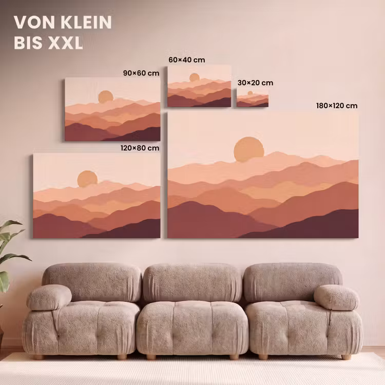 Natuur - Heuvels - Abstract - Modern - Oranje canvas 2cm klein -Xsfeer8_DE