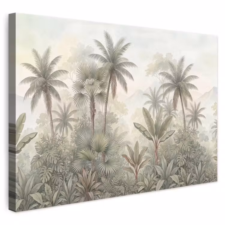 Natuur - Tropisch bos - Landschap - Aquarel - Groen canvas 2cm klein -3d