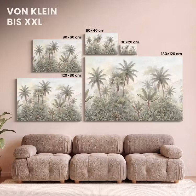 Natuur - Tropisch bos - Landschap - Aquarel - Groen canvas 2cm klein -Xsfeer8_DE
