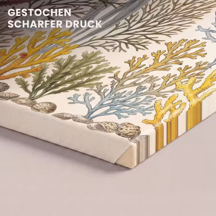 Natuur - Onderwater - Botanisch - Vintage - Kleurrijk canvas 2cm klein -closeup_print_DE