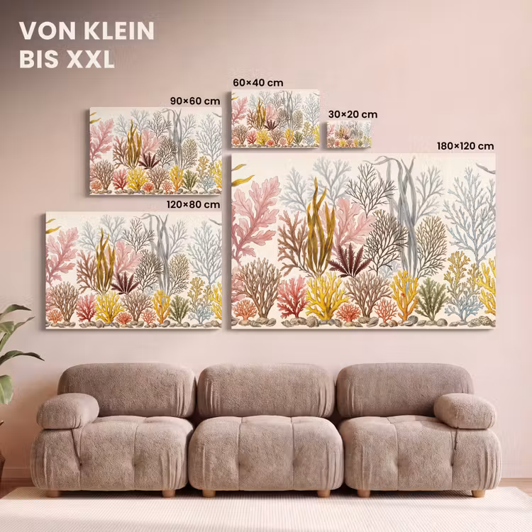 Natuur - Onderwater - Botanisch - Vintage - Kleurrijk canvas 2cm klein -Xsfeer8_DE