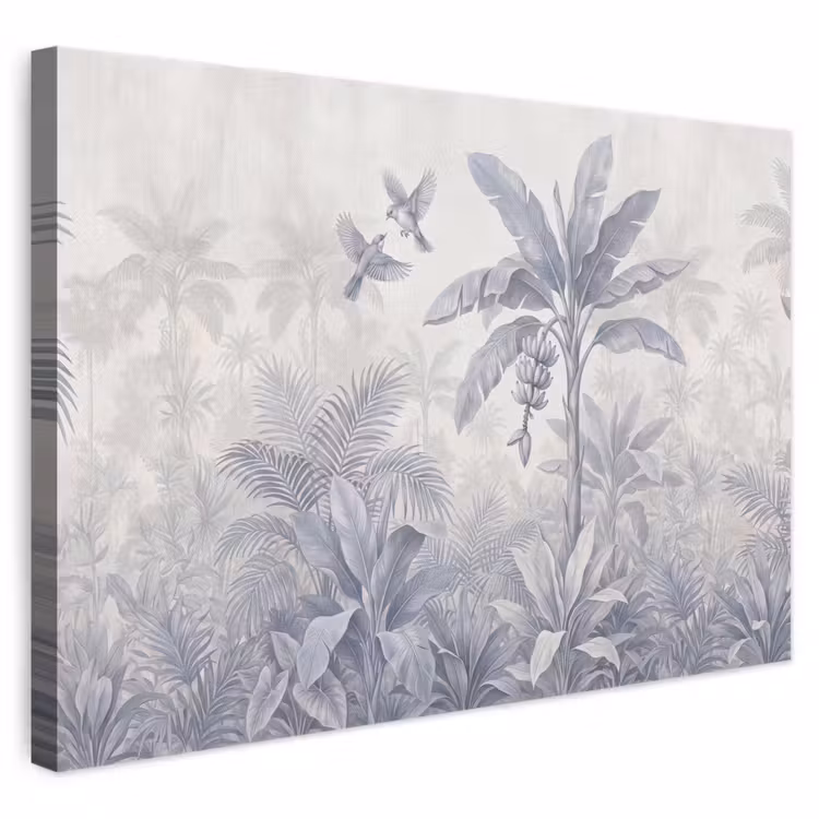 Natuur - Vogel - Jungle - Illustratie - Blauw canvas 2cm klein -3d