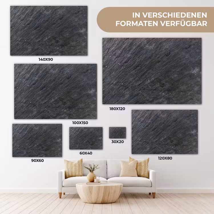 Natuursteen - Industrieel - Leisteen - Structuur - Grijs canvas 2cm klein -Xsfeer8_DE