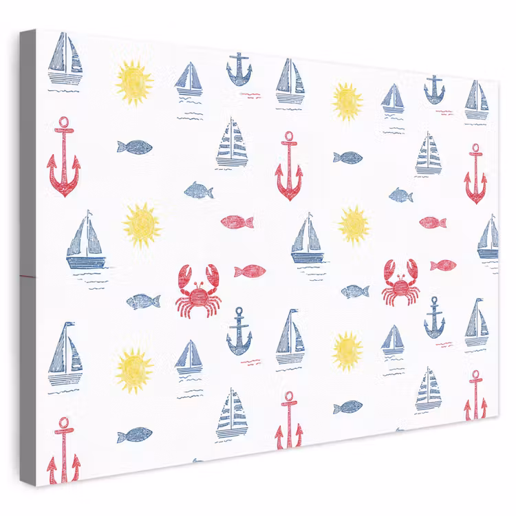 Nautisch - Illustraties - Kleurrijk canvas 2cm klein 34 -3d