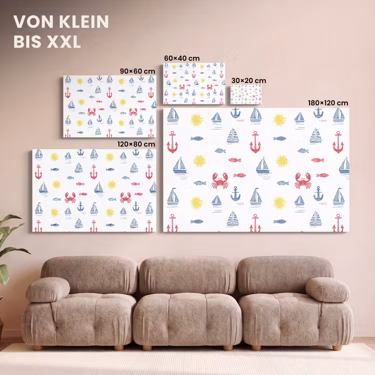 Nautisch - Illustraties - Kleurrijk canvas 2cm klein 34 -Xsfeer8_DE