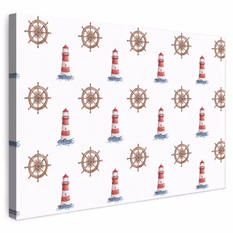 Nautisch - Klassiek - Rood canvas 2cm klein 34 -3d