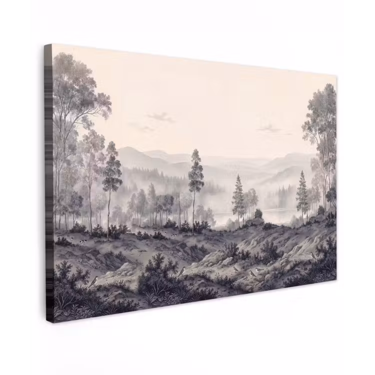 Mistig - Berglandschap - Illustratie canvas 2cm klein -z3d