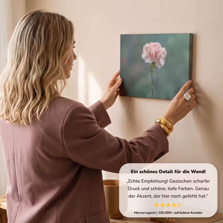 Anjer - Roze - Bloemblaadjes canvas 2cm klein -sfeer3