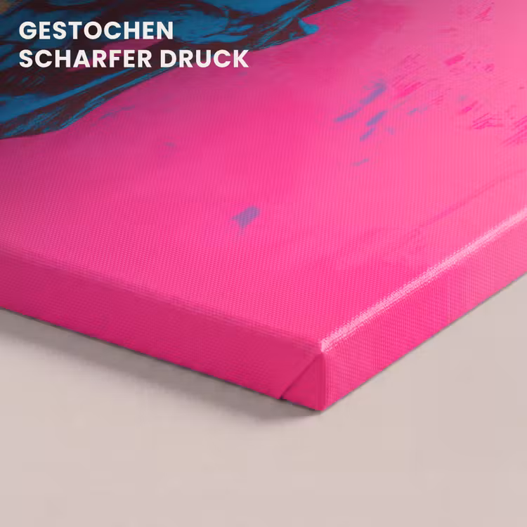 Neon - Blauw - Pop-art - Schedel canvas 2cm klein -closeup_print_DE