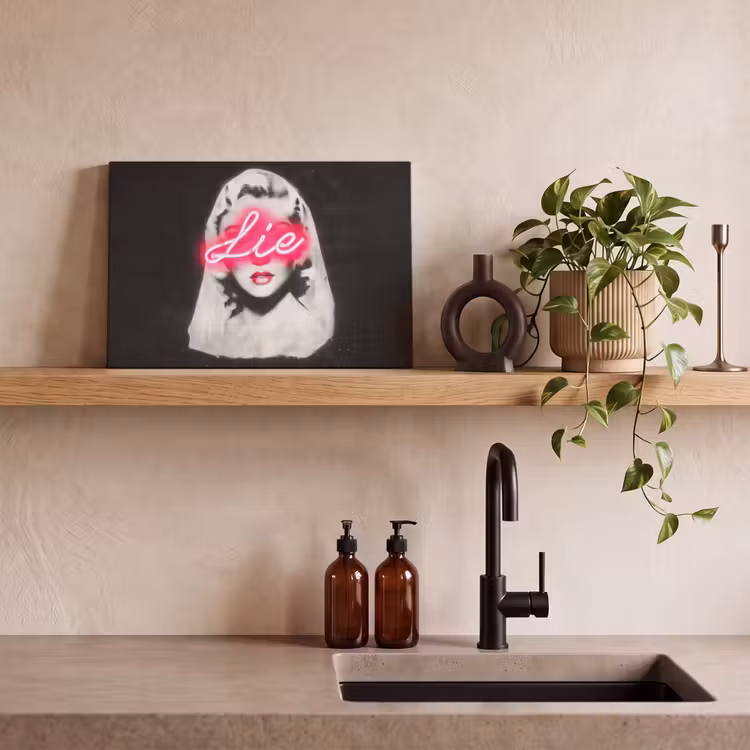 Neon - Letters - Vintage - Vrouw canvas 2cm klein -sfeer3