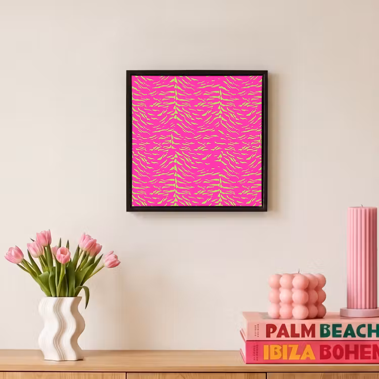 Neon - Groen - Roze - Tijger Canvas met baklijst klein 1124 -atmosphere_sfeer1_global