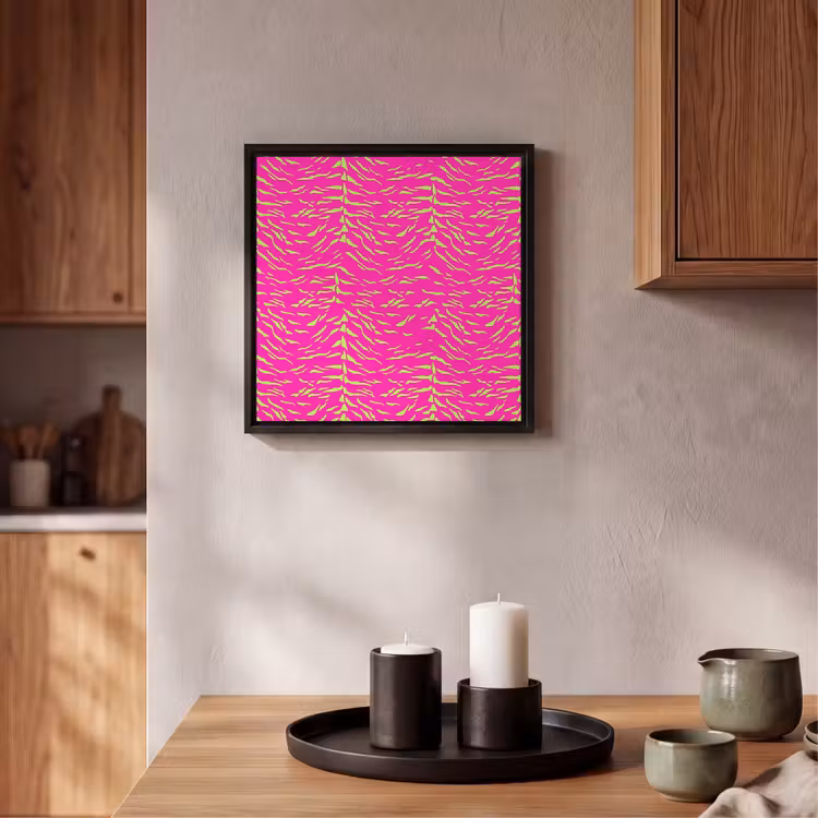Neon - Groen - Roze - Tijger Canvas met baklijst klein 1124 -atmosphere_sfeer2_global