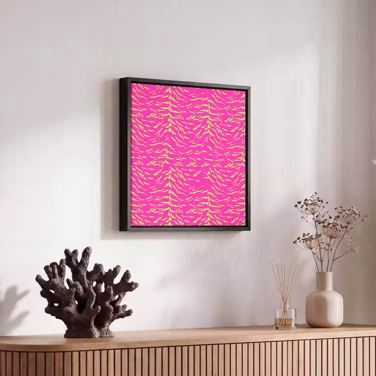 Neon - Groen - Roze - Tijger Canvas met baklijst klein 1124 -atmosphere_sfeer4_global