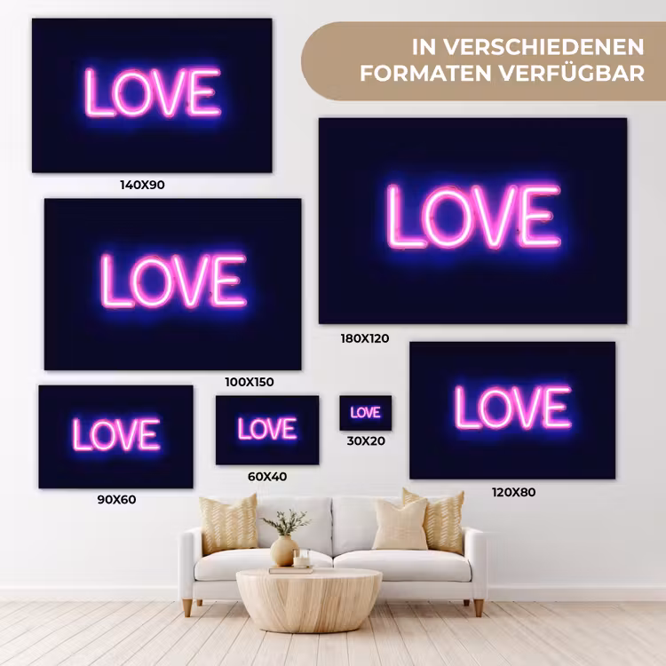 Neon - Love - Valentijn canvas 2cm klein -Xsfeer8_DE