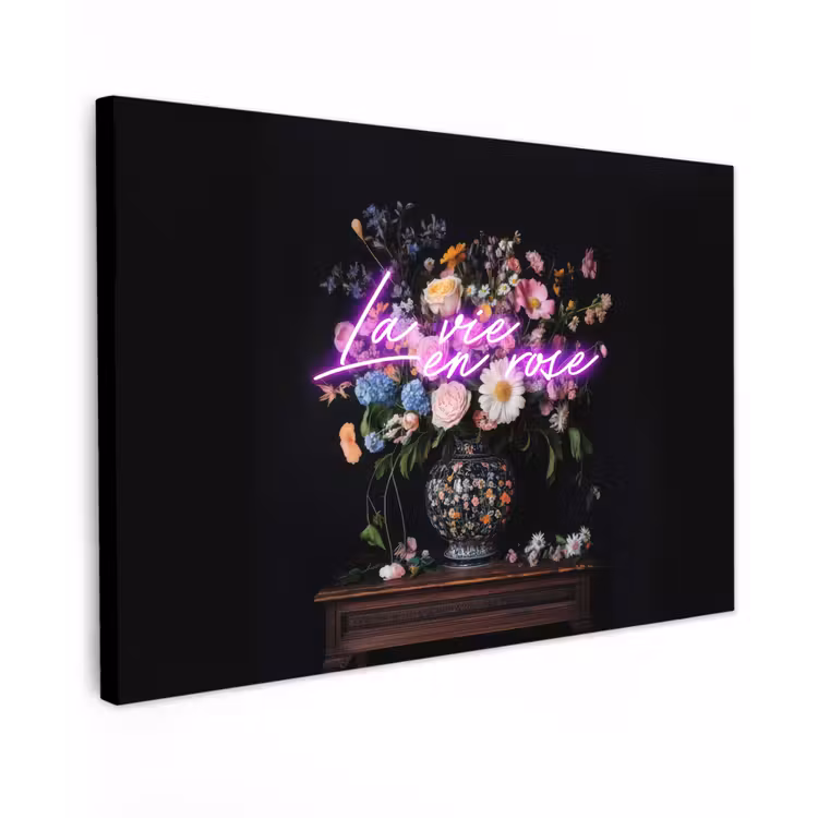 Neon - Vaas - Bloemen canvas 2cm klein -z3d