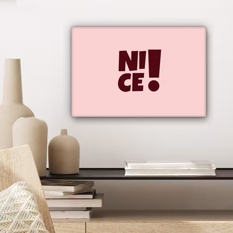 Nice - Uitroepteken - Roze canvas 2cm klein -uniquesellingpoint_afwerking-onlywow_DE