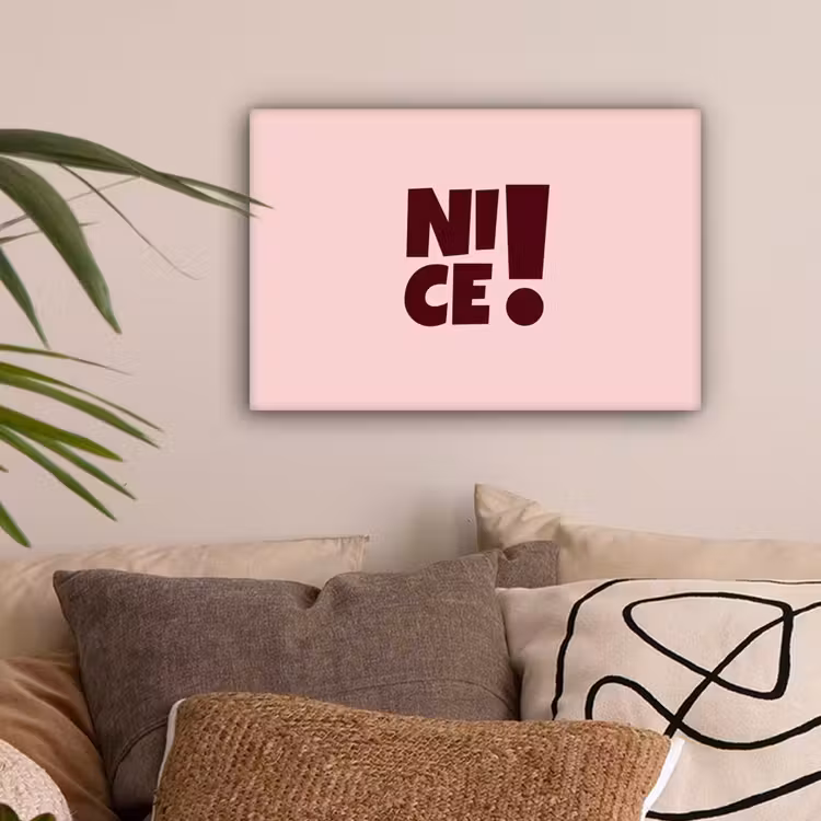 Nice - Uitroepteken - Roze canvas 2cm klein -sfeer1