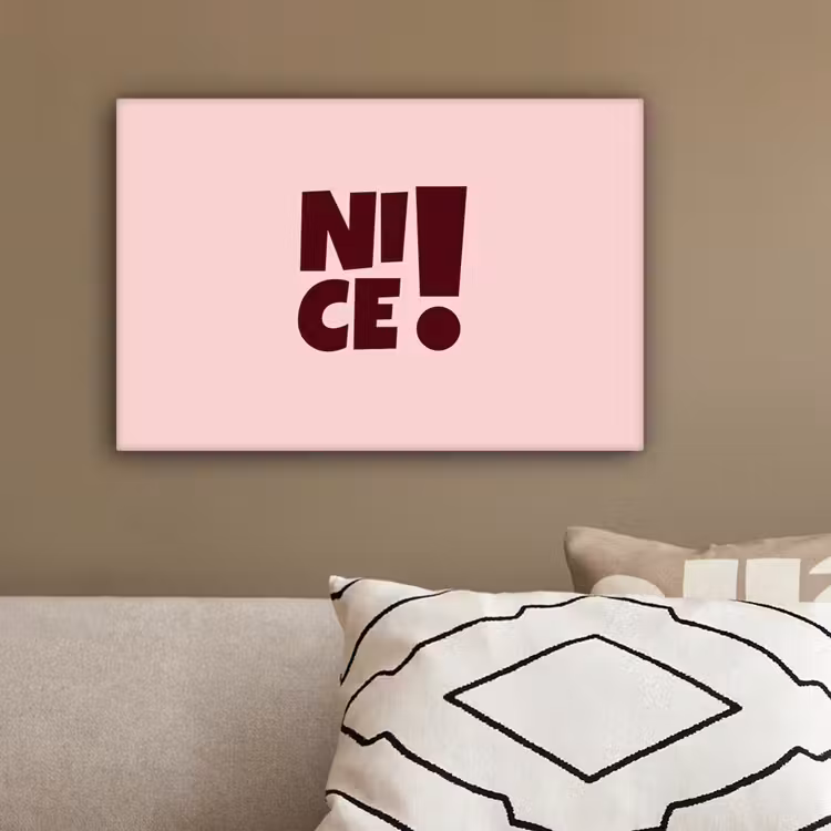 Nice - Uitroepteken - Roze canvas 2cm klein -sfeer6