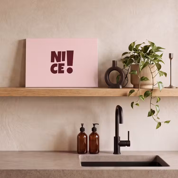 Nice - Uitroepteken - Roze canvas 2cm klein -closeup_print_DE