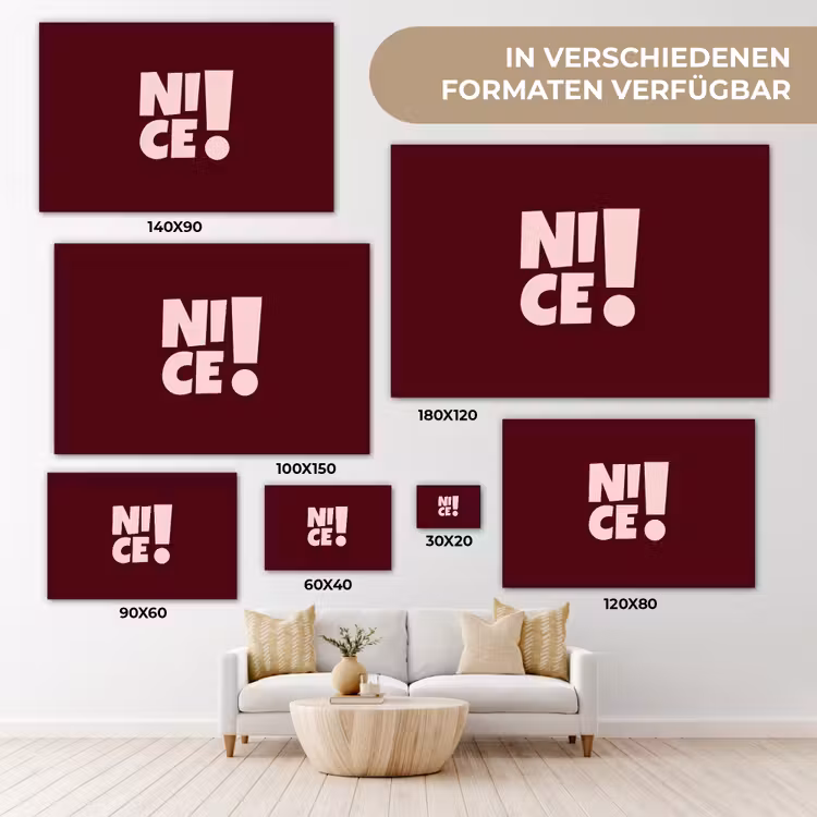 Nice - Uitroepteken - Rood canvas 2cm klein -Xsfeer8_DE