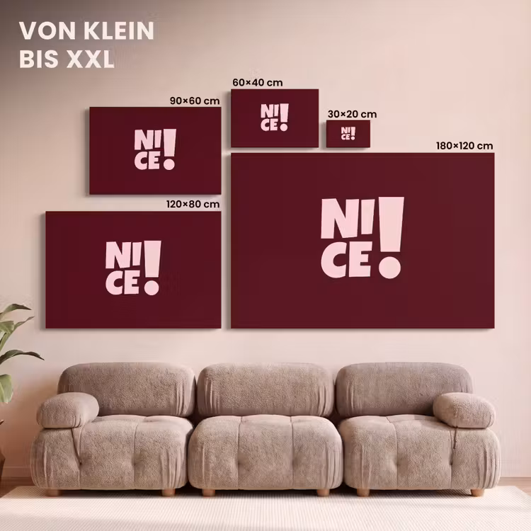 Nice - Uitroepteken - Rood canvas 2cm klein -Xsfeer8_DE