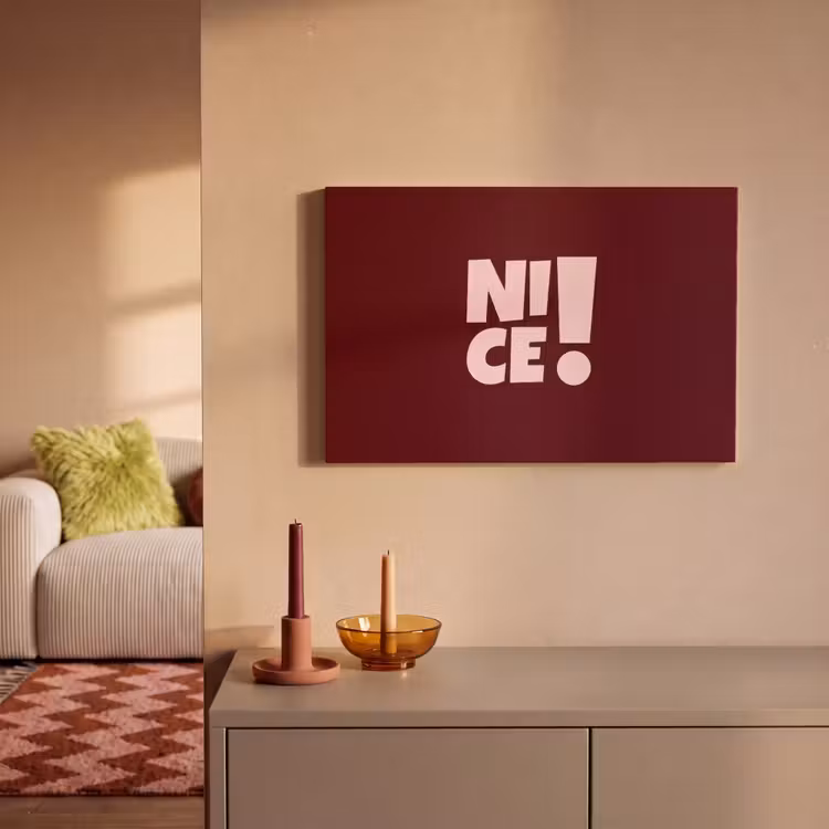 Nice - Uitroepteken - Rood canvas 2cm klein -sfeer1