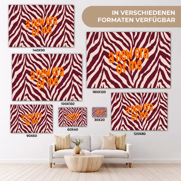 New era - Bordeaux - Zebraprint canvas 2cm klein -Xsfeer8_DE